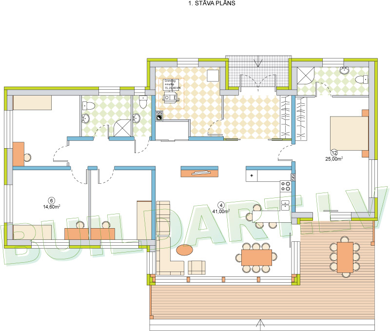 Dzīvojamās mājas projekts "Kristīne LUX" - plāns