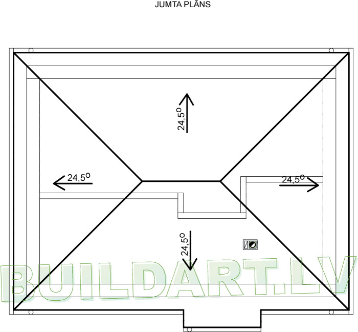 Dzīvojamās mājas projekts "Platone" - jumta plāns