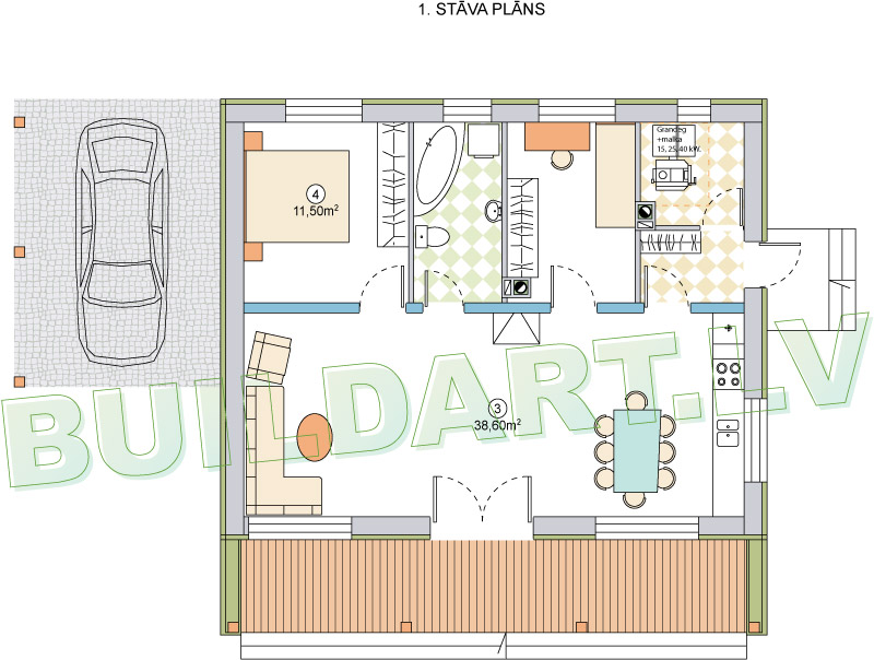 Dzīvojamās mājas projekts "Mazā princese" - plāns