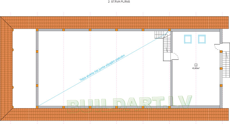 Šķūnis saimniecībai un ballēm - galerijas plāns