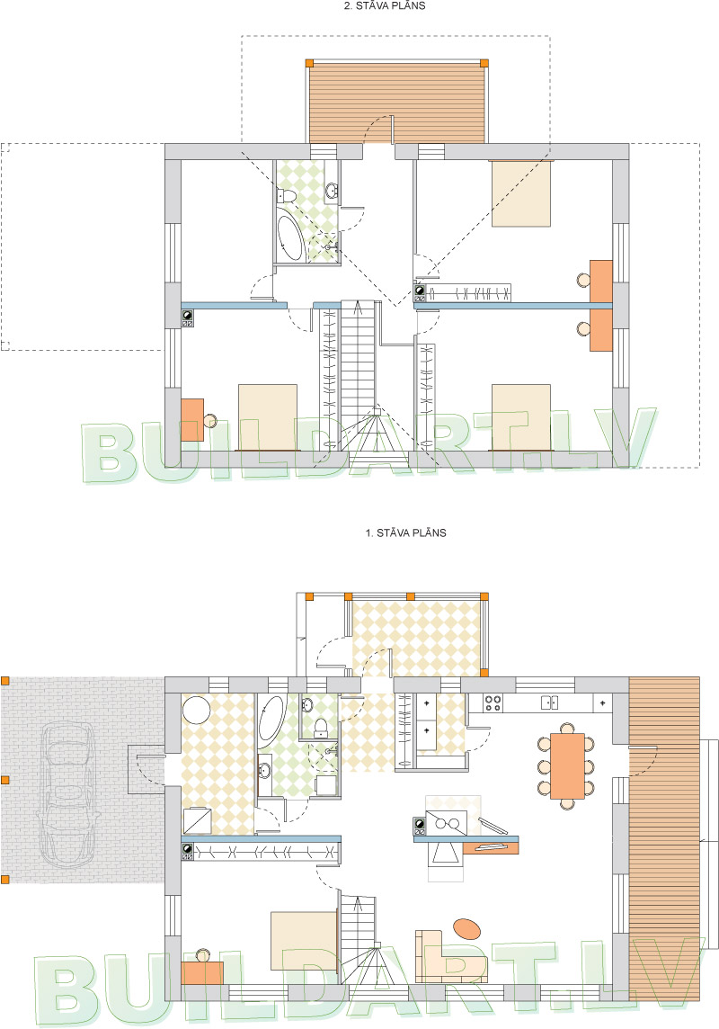 Kārtīgas lauku mājas projekts - plāns