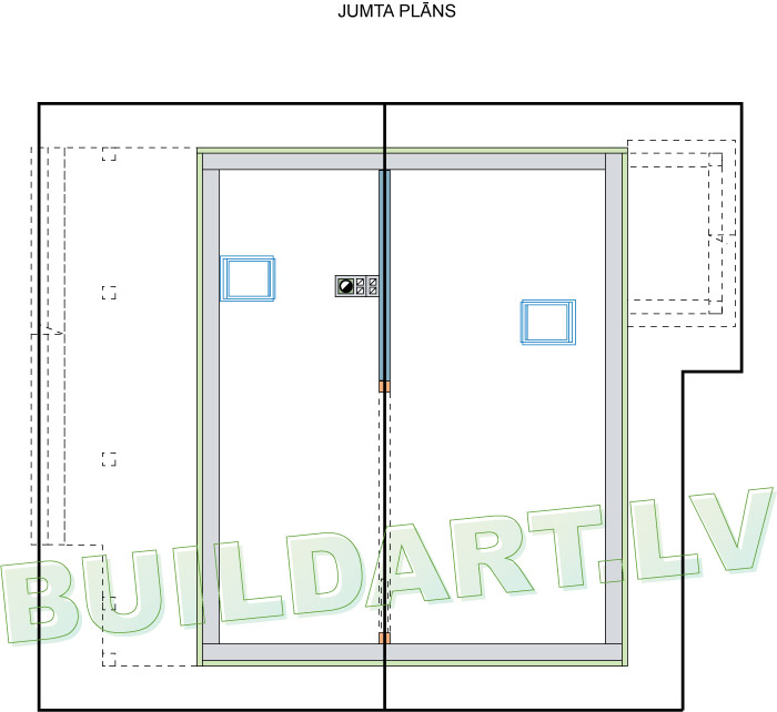 Dzīvojamās mājas projekts "Elīna" - jumta plāns