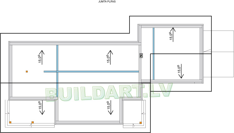 Mājas projekts "Ernestīne" - jumta plāns