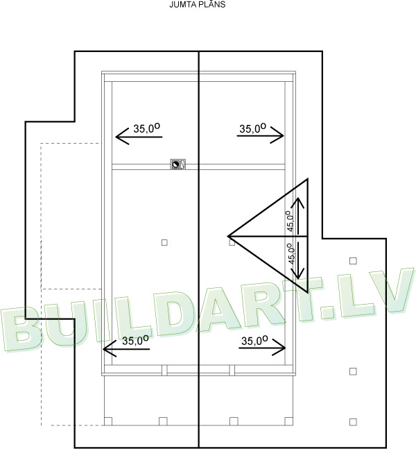 Dzīvojamās mājas projekts "Laima" - jumta plāns