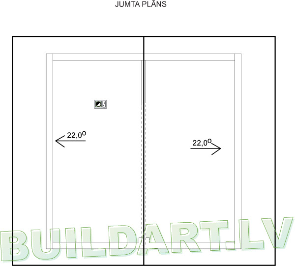 Saimniecības ēkas projekts - privātais autoserviss - jumta plāns
