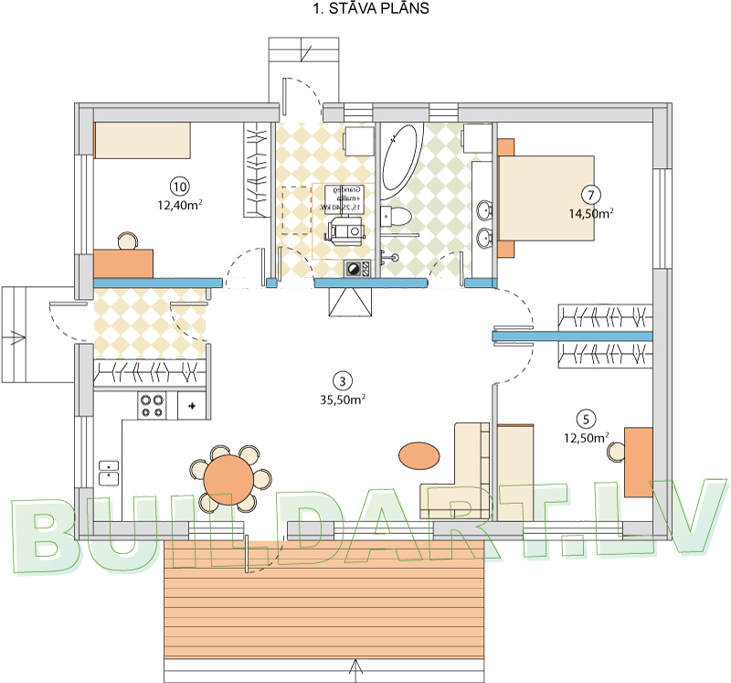 Mājas projekts "Laine" - plānojums
