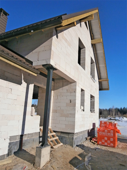 Mājas projekts Dina, foto no mājas būvniecības gaitas