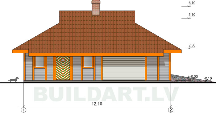 Saimniecības ēkas projekts - fasādes