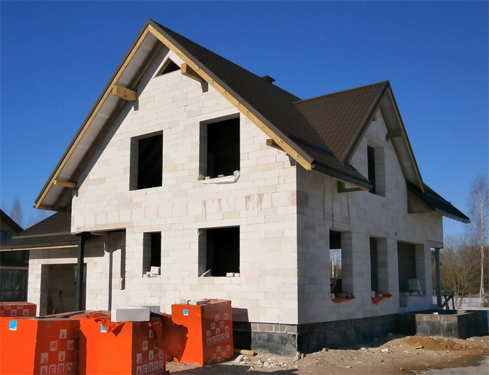 Mājas projekts Dina, foto no mājas būvniecības gaitas