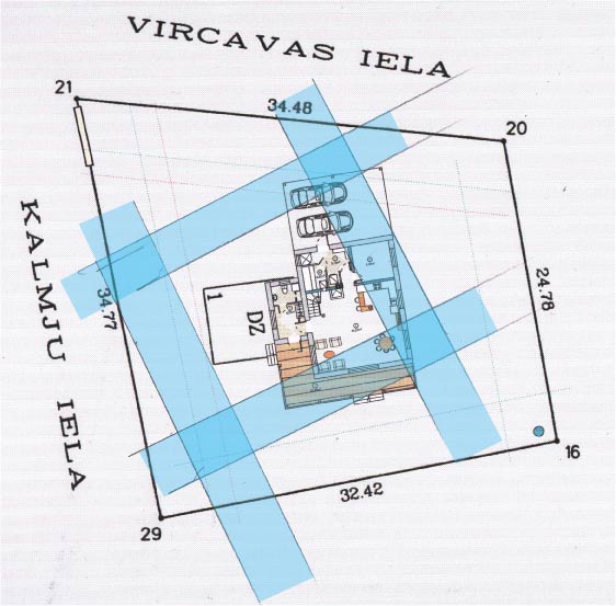 Āderu plāns mājas vietai Kārniņos, Jelgava
