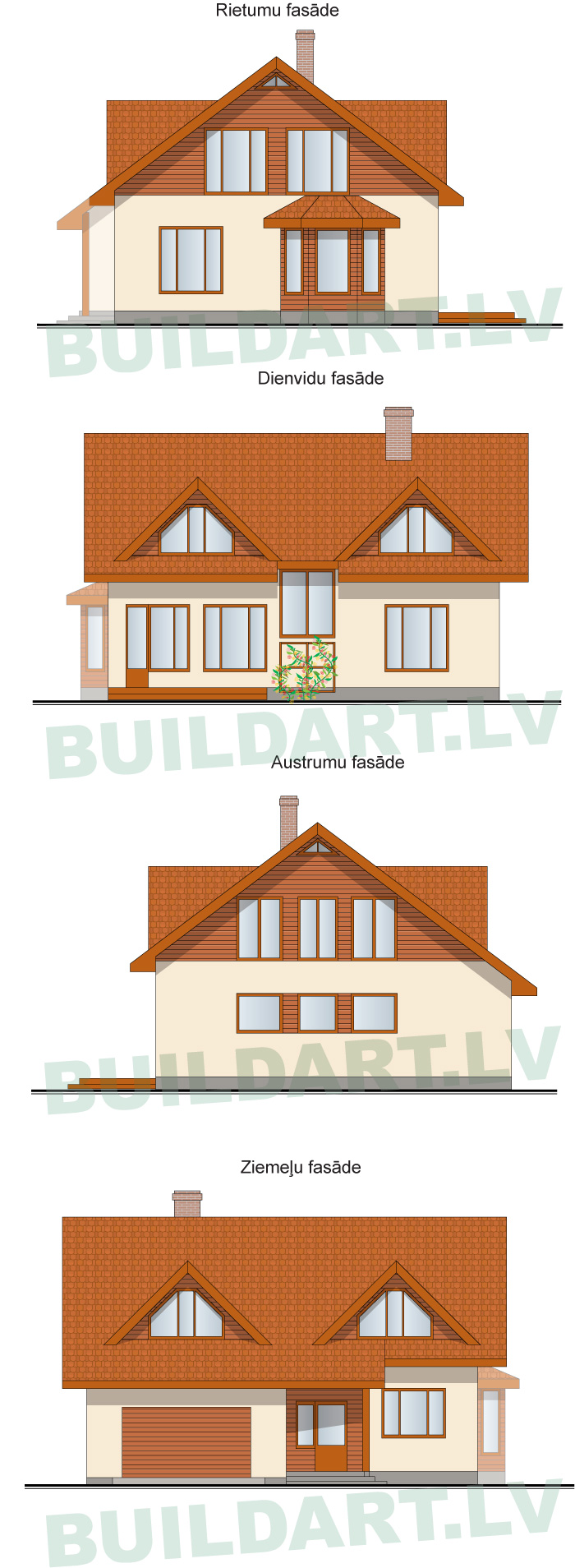 Mājas projekts "Didzis", fasādes