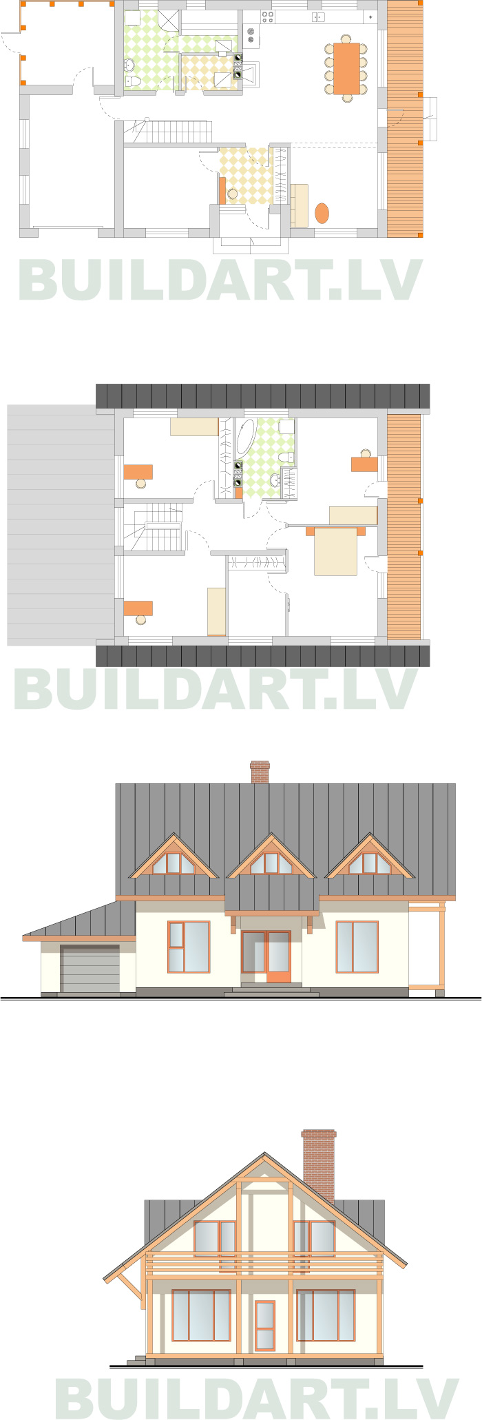 Mājas projekts "Aleksis", pilnā versija (180 kvadrātmetri)