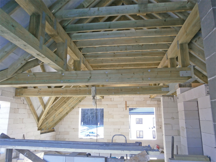 Mājas projekts Dina, foto no mājas būvniecības gaitas