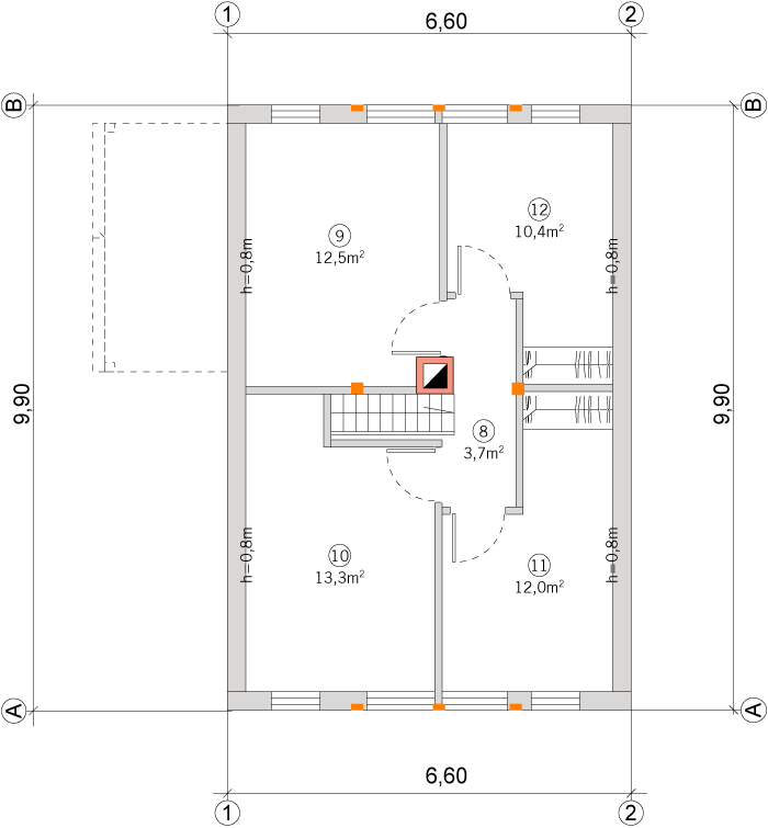 ekonomiskās lētās mājas otrā stāva plāns