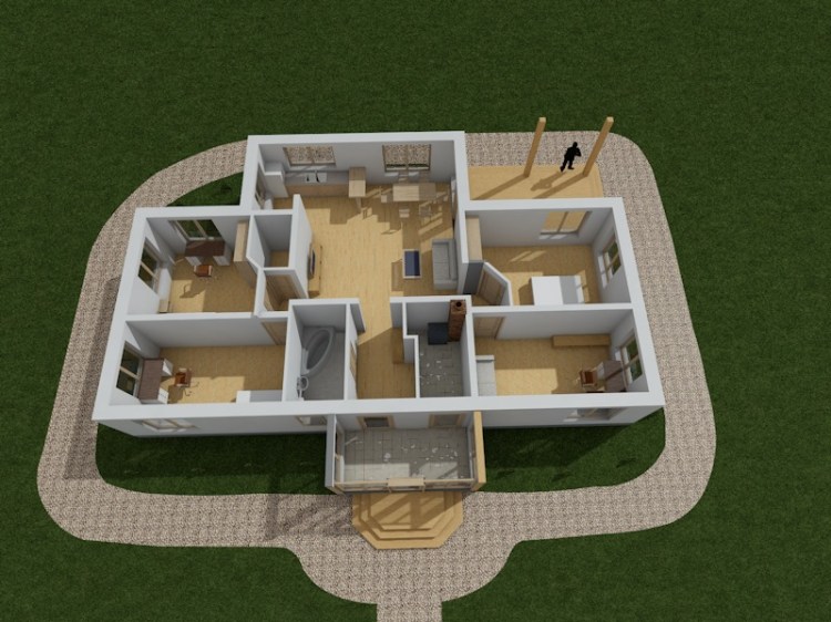 Dzīvojamā māja vienā stāvā - projekts "Andris" - projekta interjera vizualizācijas