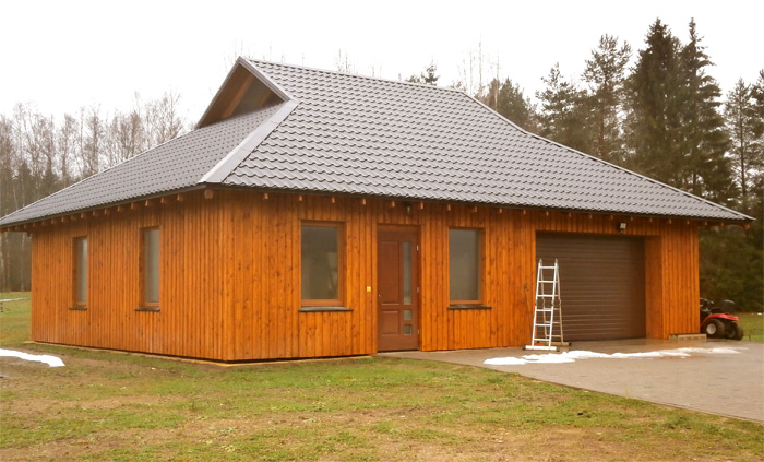 Saimniecības ēkas projekts - realizētās ēkas attēli, fasādes