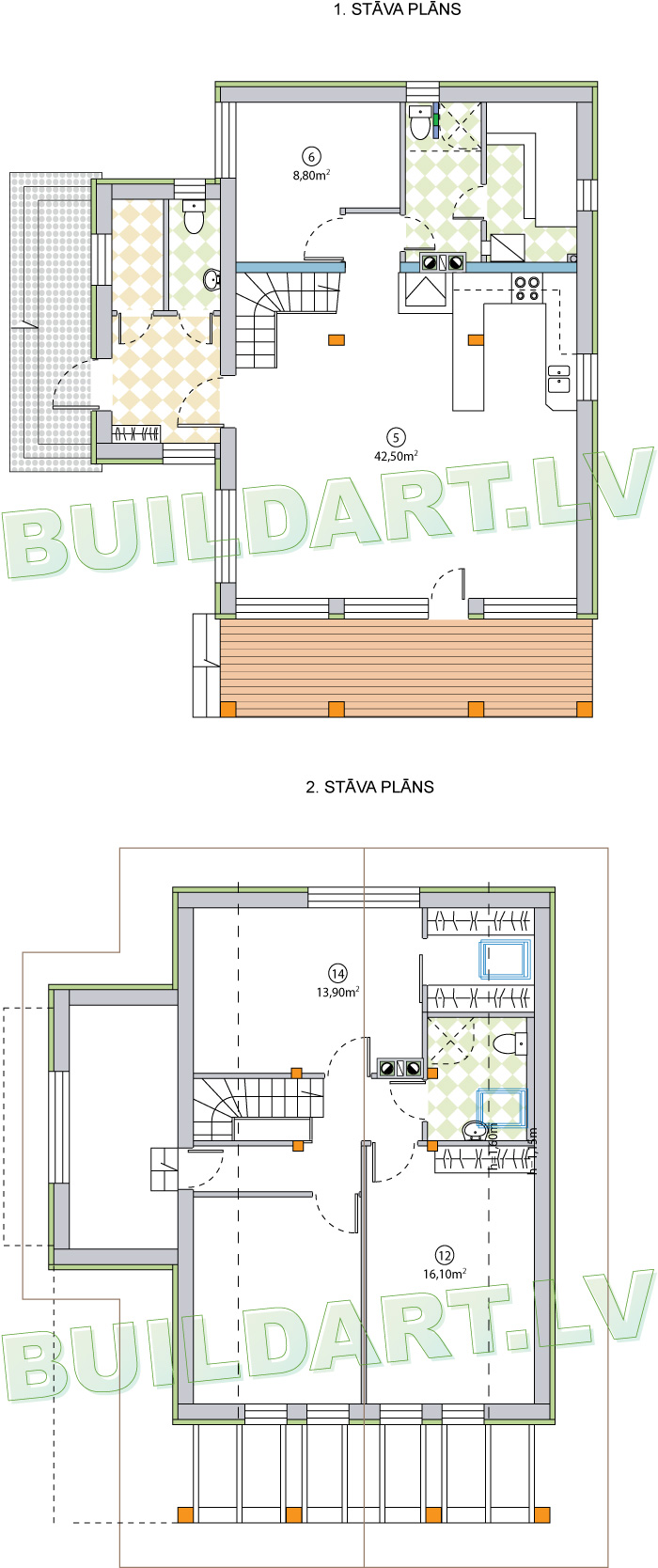 Mājas projekts "Jaunais Namejs", plānojums