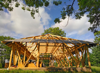 Viesību šķūņa projekts - būvniecības procesa bildes