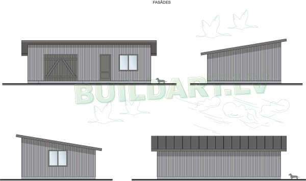 Šķūņa projekts "Praktiskais" - fasādes