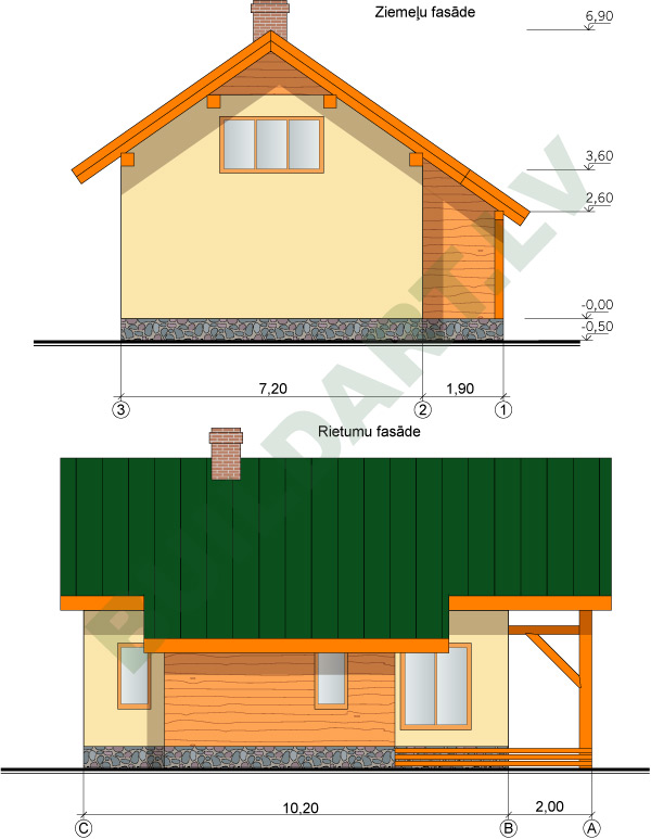 Mājas projekts, 125m2 (5-6ģimenes locekļiem)