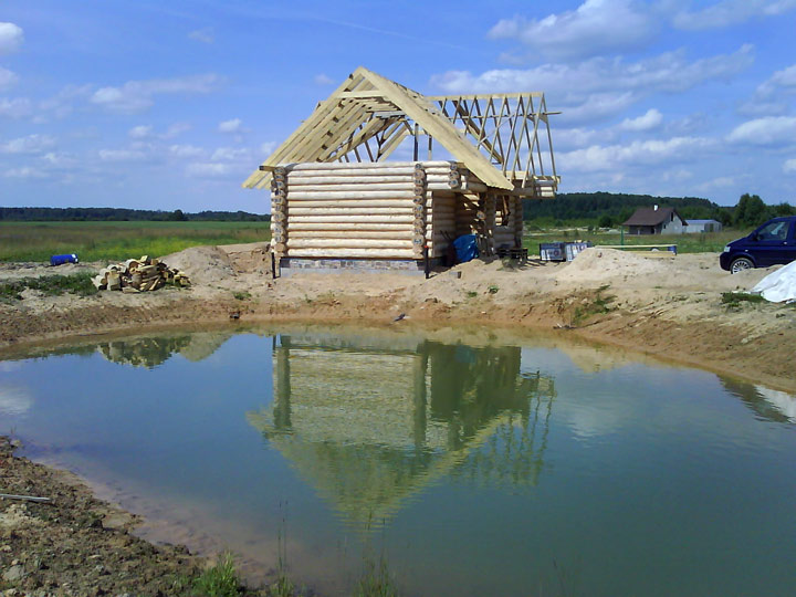 Guļbaļķu pirts projekts, būvniecības process