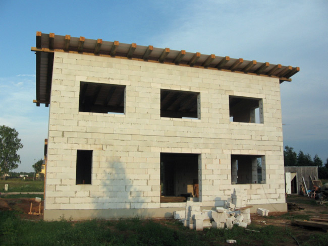 Mājas būvniecības bildes, projekts 123kvm