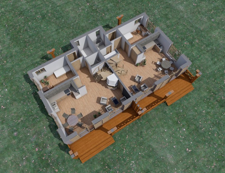 Dzīvojamās mājas - dīvņu mājas projekts "Diāna" - vizualizācijas