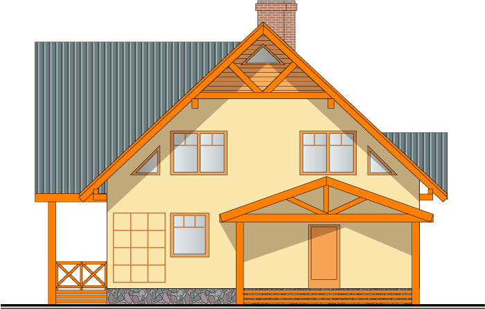 Ekoloģiskas lauku saimes mājas projekts - fasādes