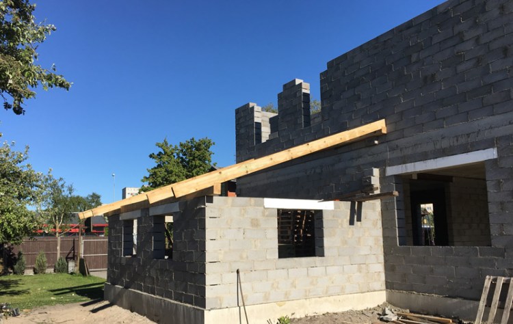 Mājas projekts "Kaspars", būvniecības bildes