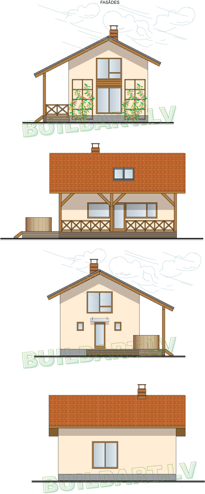 Brīvdienu mājas projekts "Dana" - fasādes