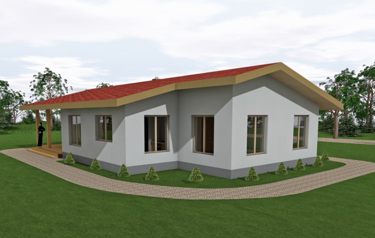 Dzīvojamā māja vienā stāvā - projekts "Andris" - projekta vizualizācijas