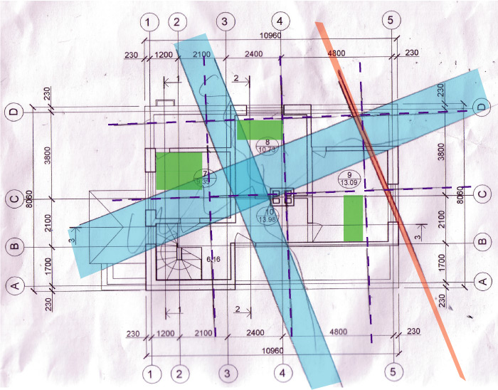 Āderu plāns mājai Sidrabenē