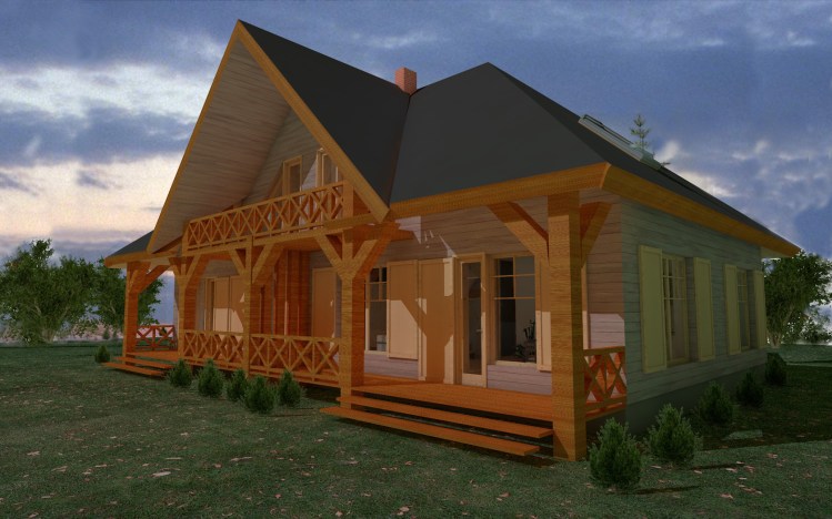 Dzīvojamās mājas - dīvņu mājas projekts "Diāna" - vizualizācijas