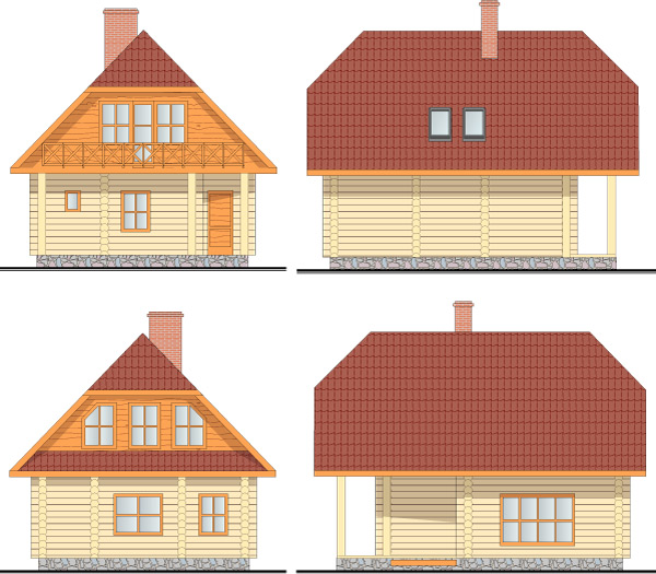 Guļbūves dzīvojamā ēka ar pirti projekts