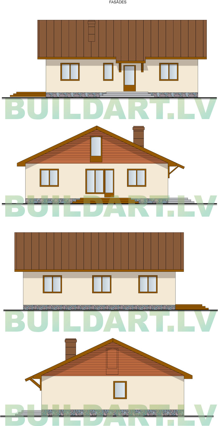 Mājas projekts "Artūrs", projektētās fasādes