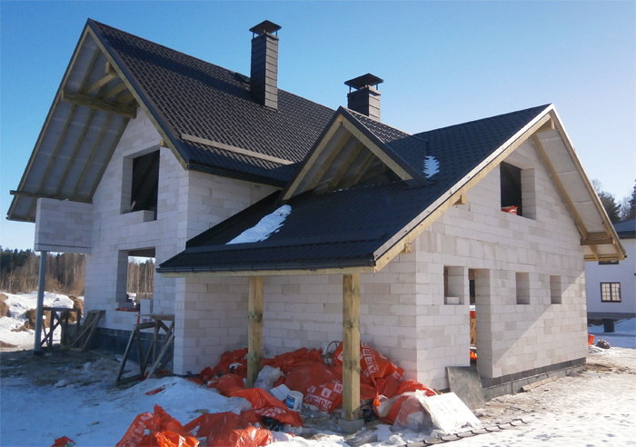Mājas projekts Dina, foto no mājas būvniecības gaitas