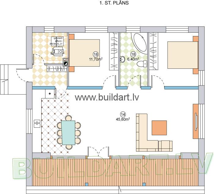 Dzīvojamās mājas projekts, plāns