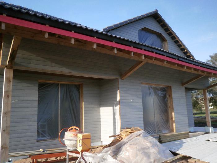 Koka statņu, koka karkasa mājas projekts, mājas projekts "Mārtiņš", būvniecības procesa bildes