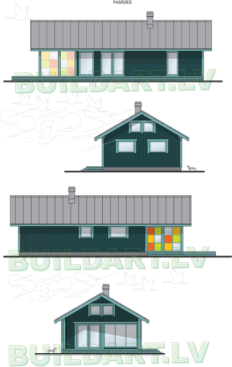 Brīvdienu mājas projekts "Inga" - fasādes