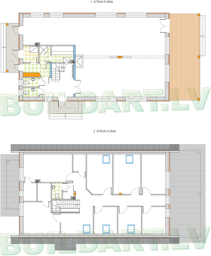 Viesunama projekts "Kristīne" - stāvu plāni