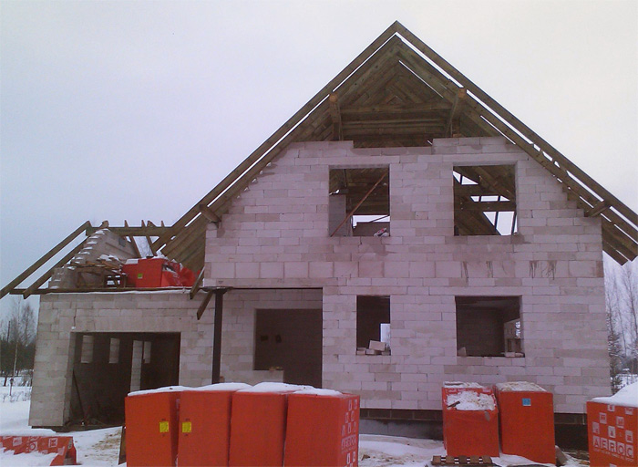 Savrupmājas projekts "Dina" - ēkas būvniecības procesa bildes