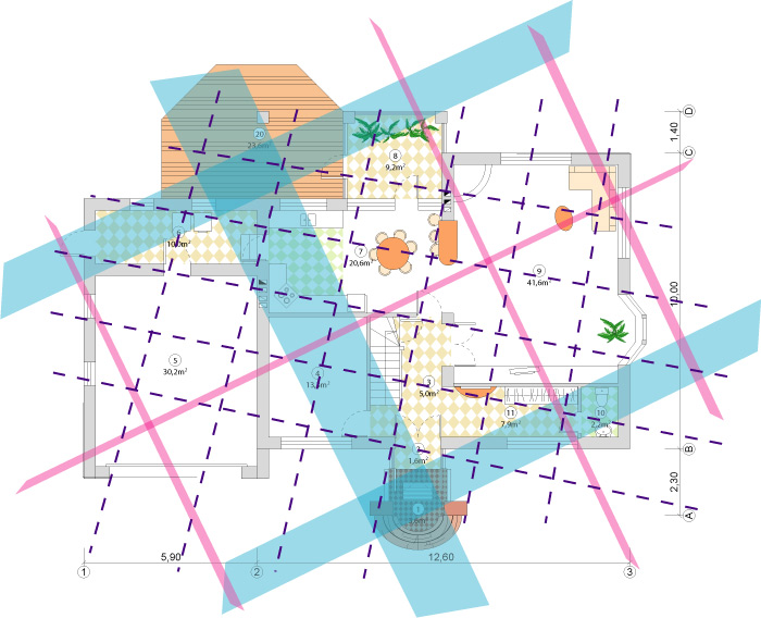 Mājas āderu plāns 1. stāvs