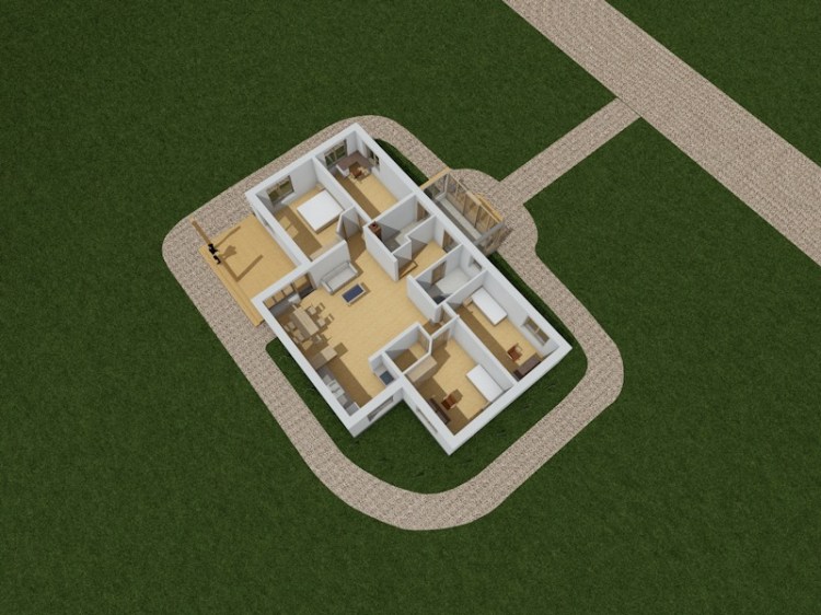 Dzīvojamā māja vienā stāvā - projekts "Andris" - projekta interjera vizualizācijas