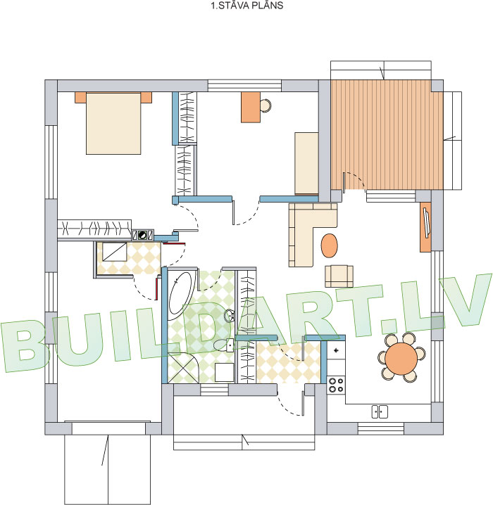 Vienstāvīgas dzīvojamās mājas projekts "Normunds", ēkas plāns