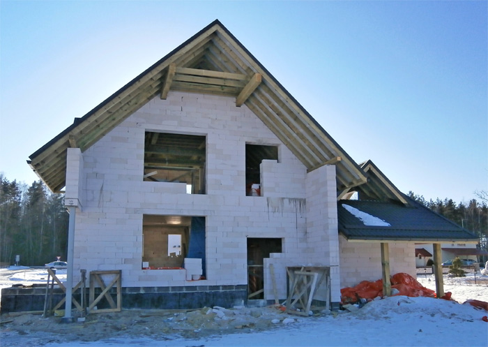 Mājas projekts Dina, foto no mājas būvniecības gaitas