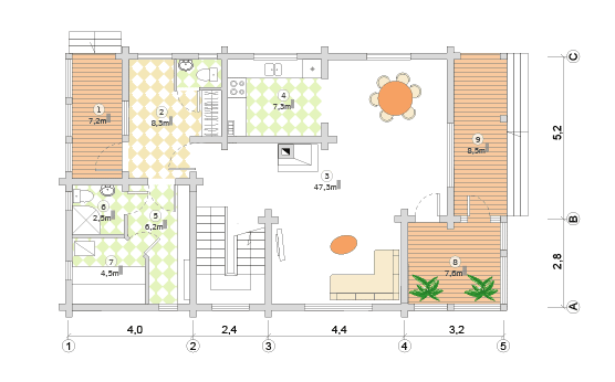 Dzīvojamā ēka ar pirti, projekts
