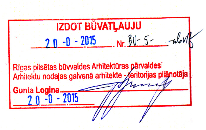 Zīmogs par būvatļaujas izsniegšanu - "Izdot būvatļauju"