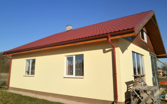 Saimniecības ēkas projekts "Edžus" - pagaidu dzīvojamā māja - uzbūvētās ēkas bildesSaimniecības ēkas projekts "Edžus" - pagaidu dzīvojamā māja - uzbūvētās ēkas bildes