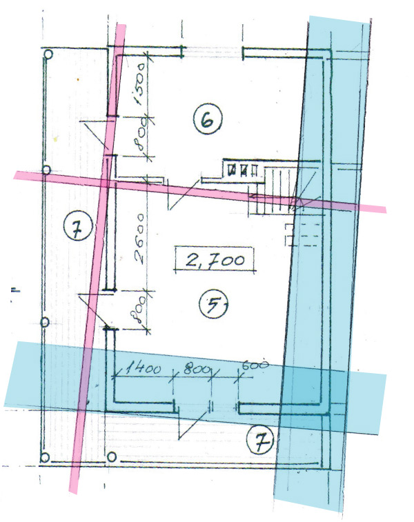 Ēkas Zemītes pagastā, āderu noteikšana, āderu plāns