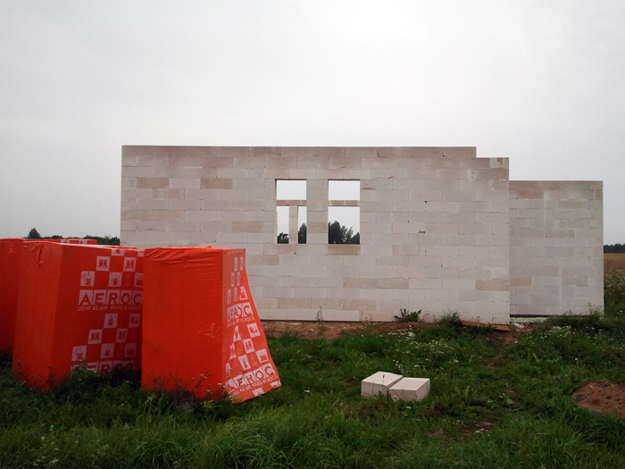 dzīvojamās mājas projekts "Rita 2" būvniecības procesa bildes